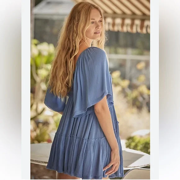 Free People Like Never Before Tunic Mini Dress In Riverside XS - Picture 2 of 6